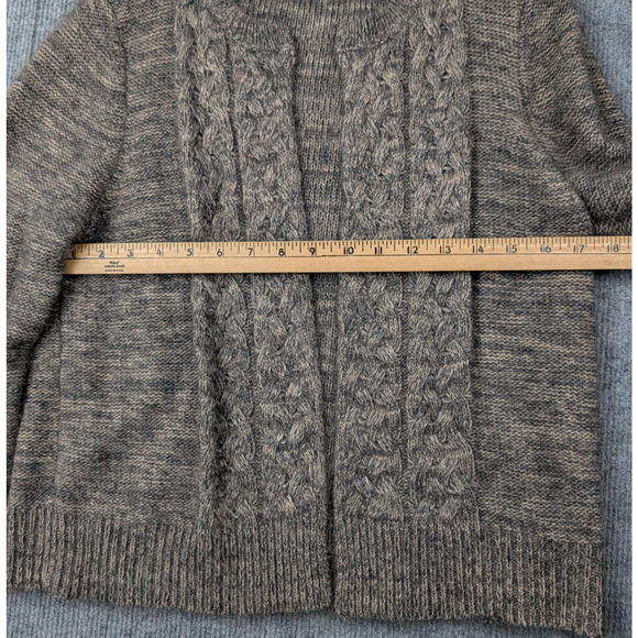 Vintage Max Studio Cable Knit Cardigan Womens Large Angora Cottage Classic 90s - Picture 5 of 6